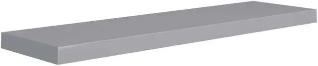 Alt view image 7 of 11 - vidaXL Floating Wall Shelf Gray 35.4"x9.3"x1.5" MDF