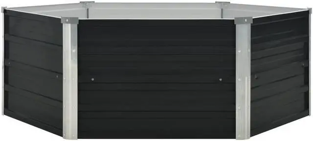 Alt view image 14 of 14 - vidaXL Raised Garden Bed Anthracite Galvanized Steel Planter Flower Outdoor