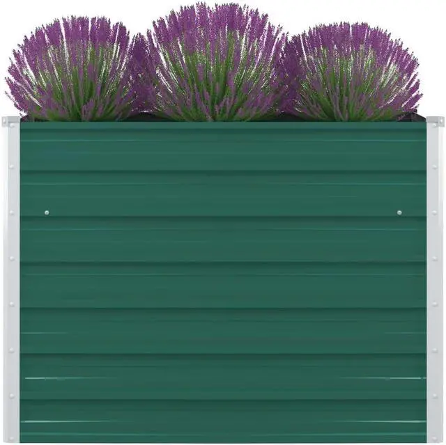 Alt view image 13 of 13 - vidaXL Raised Garden Bed Patio Raised Flower Bed Galvanized Steel Planter Green