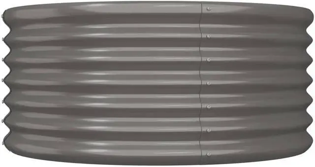 Alt view image 6 of 6 - vidaXL Garden Planter Anthracite Galvanized Steel Large Garden Planter