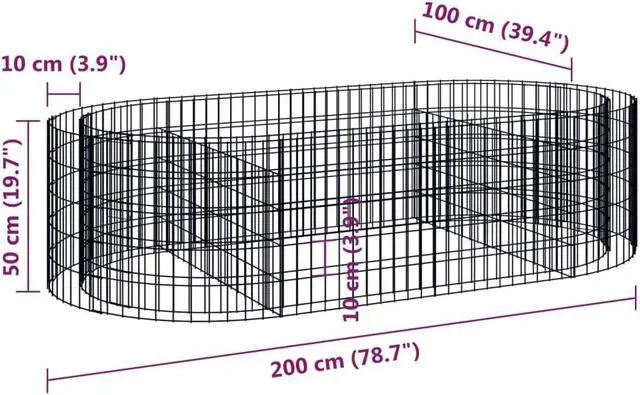 Alt view image 4 of 6 - vidaXL Raised Garden Bed Outdoor Gabion Raised Bed Flower Pot Galvanized Iron