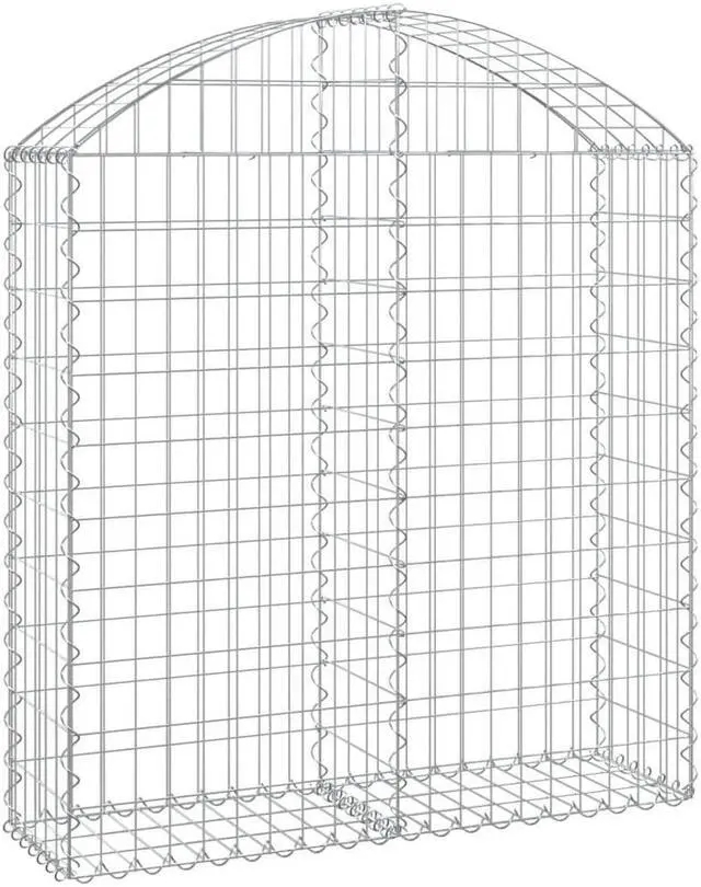 Alt view image 2 of 4 - vidaXL Gabion Basket Arched Gabion Basket Planter for Flower Galvanized Iron