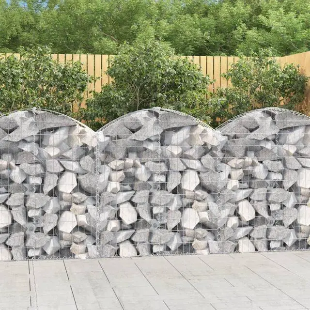 Main image of vidaXL Gabion Basket Arched Gabion Basket Planter for Flower Galvanized Iron
