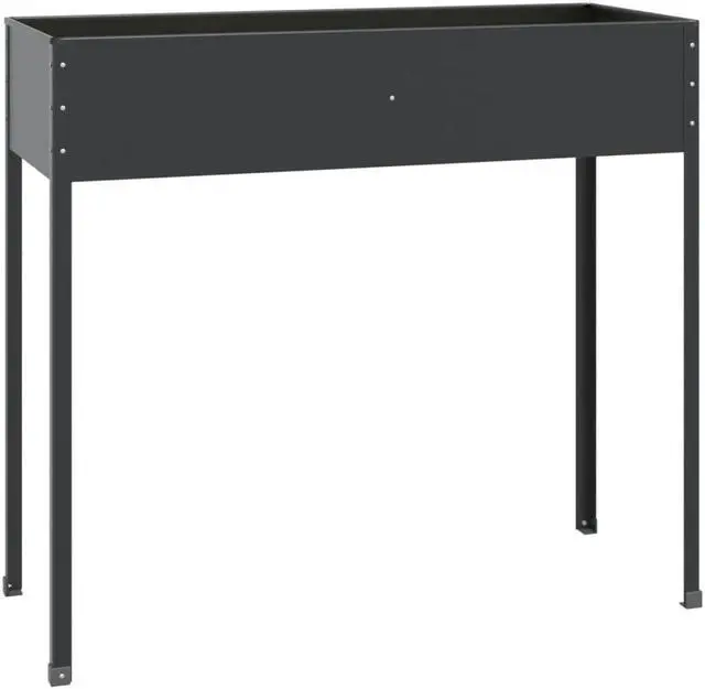 Alt view image 2 of 5 - vidaXL Planter Stand Outdoor Raised Garden Bed Anthracite Galvanized Steel