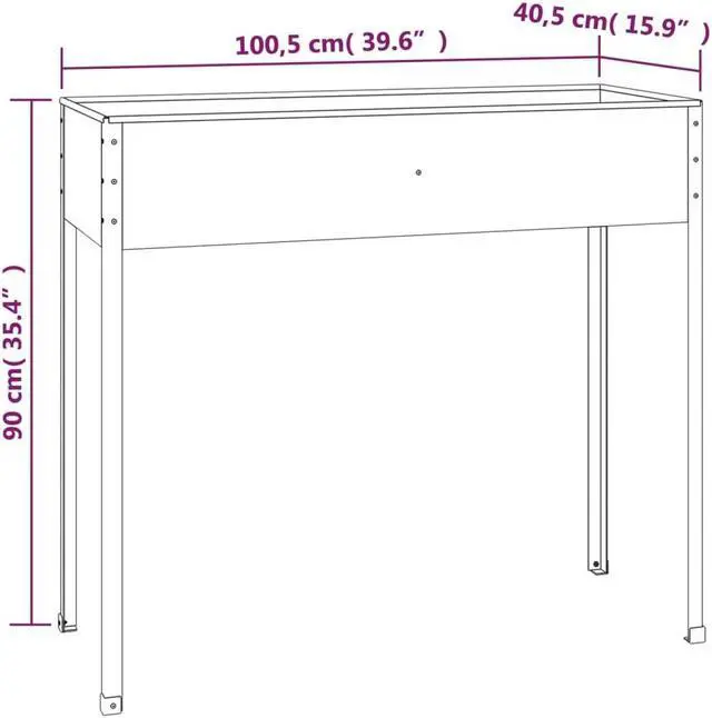 Alt view image 4 of 5 - vidaXL Planter Stand Outdoor Raised Garden Bed Anthracite Galvanized Steel