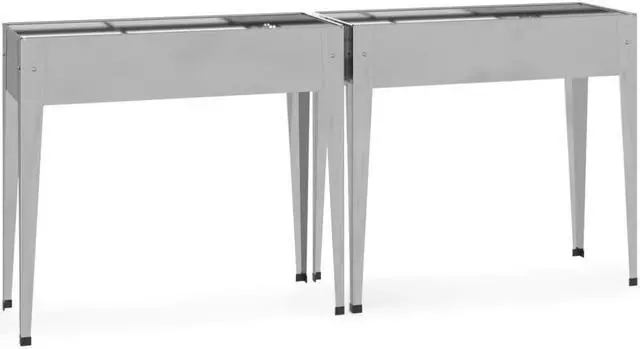 Alt view image 2 of 6 - vidaXL Planter Stand 2 Pcs Outdoor Raised Garden Bed with Legs Galvanized Steel