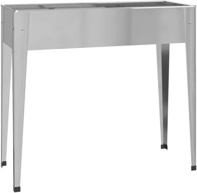 Alt view image 3 of 6 - vidaXL Planter Stand 2 Pcs Outdoor Raised Garden Bed with Legs Galvanized Steel