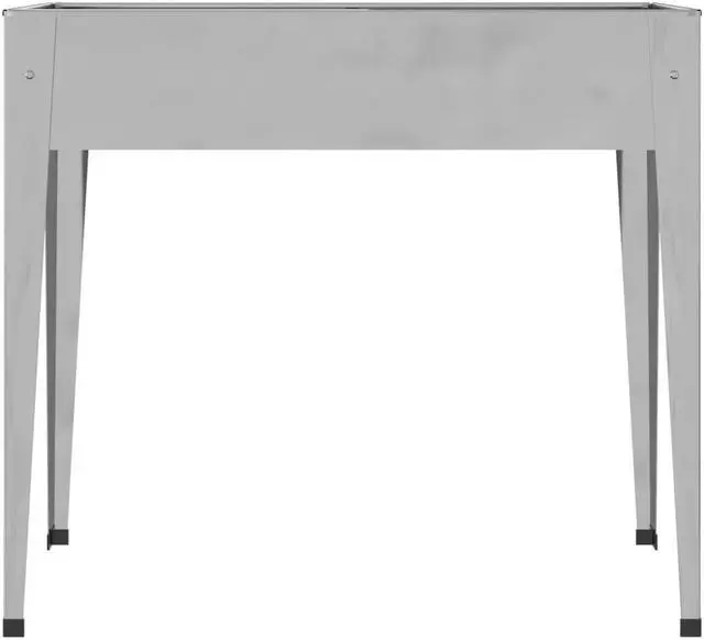 Alt view image 5 of 6 - vidaXL Planter Stand 2 Pcs Outdoor Raised Garden Bed with Legs Galvanized Steel