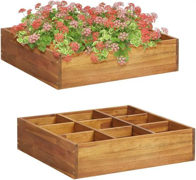 Main image of vidaXL Garden Raised Bed Wooden Herb Planter Flower Box Solid Wood Acacia