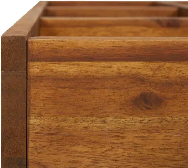 Alt view image 4 of 5 - vidaXL Garden Raised Bed Wooden Herb Planter Flower Box Solid Wood Acacia