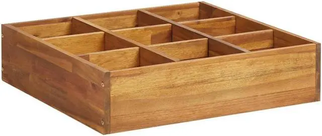 Alt view image 2 of 5 - vidaXL Garden Raised Bed Wooden Herb Planter Flower Box Solid Wood Acacia
