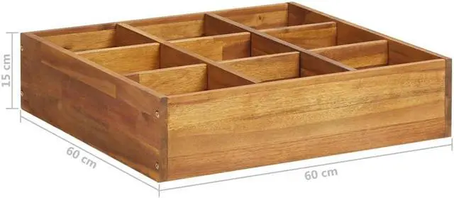 Alt view image 5 of 5 - vidaXL Garden Raised Bed Wooden Herb Planter Flower Box Solid Wood Acacia