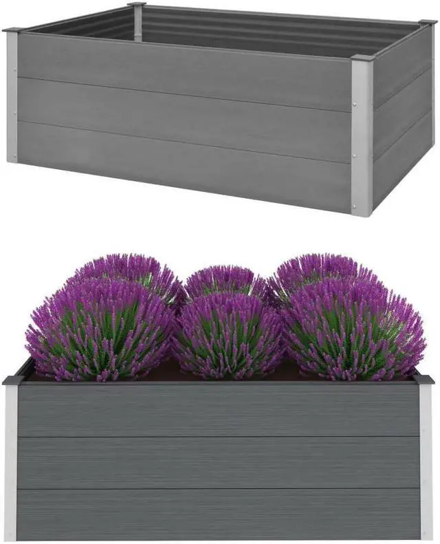 Main image of vidaXL Garden Raised Bed Outdoor Planter Pot for Vegetables Flowers WPC Gray