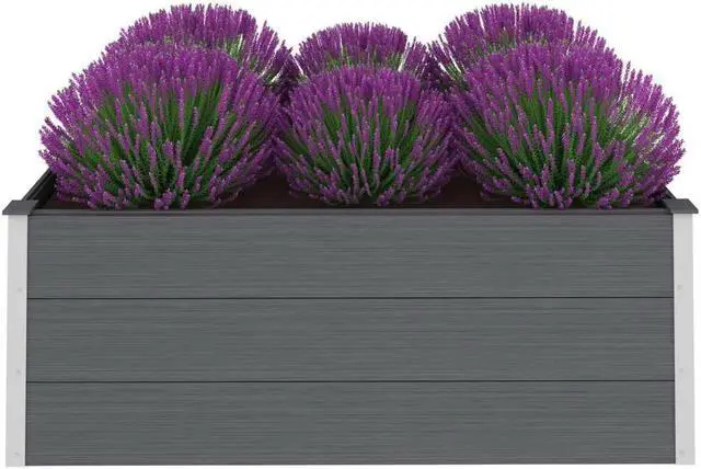 Alt view image 2 of 5 - vidaXL Garden Raised Bed Outdoor Planter Pot for Vegetables Flowers WPC Gray