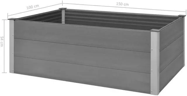 Alt view image 3 of 5 - vidaXL Garden Raised Bed Outdoor Planter Pot for Vegetables Flowers WPC Gray