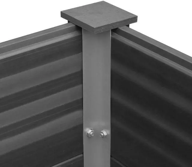 Alt view image 5 of 5 - vidaXL Garden Raised Bed Outdoor Planter Pot for Vegetables Flowers WPC Gray