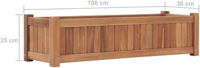 Alt view image 5 of 5 - vidaXL Garden Raised Bed Outdoor Planter Box for Vegetable Solid Wood Teak