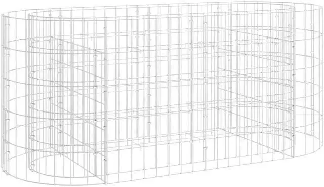 Alt view image 2 of 6 - vidaXL Raised Garden Bed Outdoor Gabion Raised Bed Flower Pot Galvanized Iron
