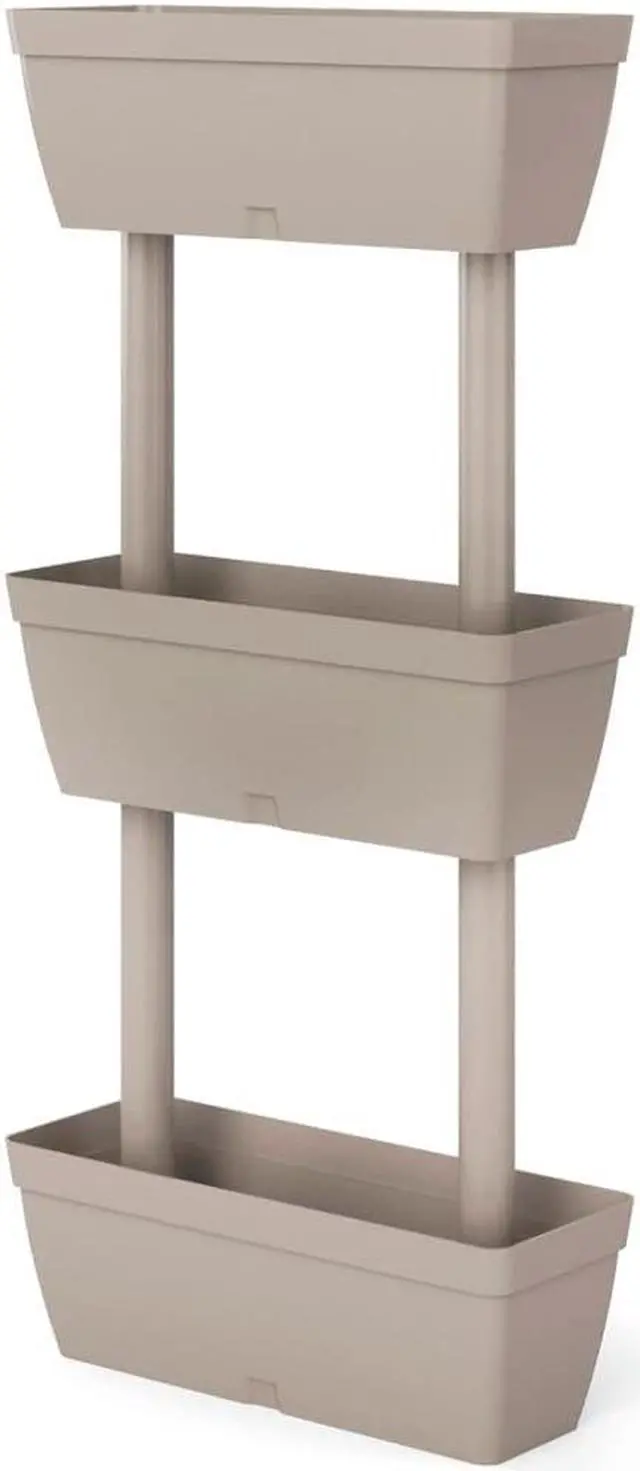 Alt view image 3 of 6 - vidaXL Flower Box 6 Pcs Vertical Garden Planter Box for Growing Vegetables Taupe