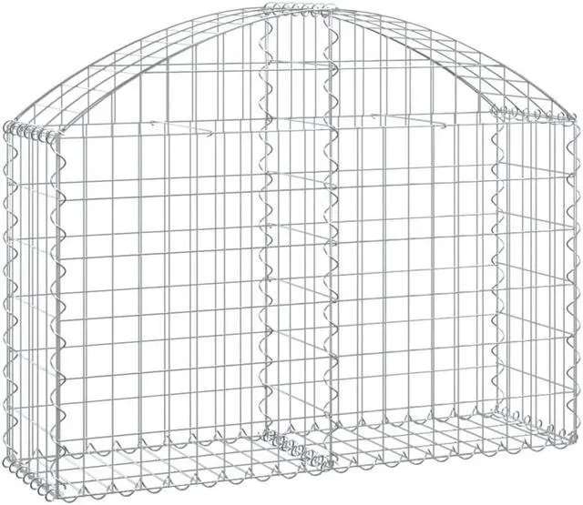Alt view image 2 of 4 - vidaXL Gabion Basket Arched Gabion Basket Planter for Flower Galvanized Iron