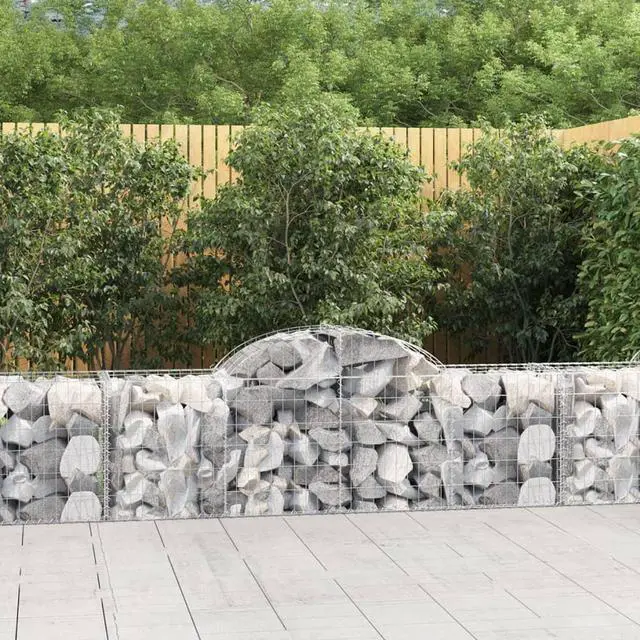 Main image of vidaXL Gabion Basket Garden Arched Gabion Basket Cage Fence Galvanized Iron