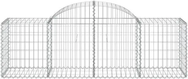 Alt view image 3 of 4 - vidaXL Gabion Basket Garden Arched Gabion Basket Cage Fence Galvanized Iron