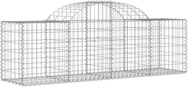 Alt view image 2 of 4 - vidaXL Gabion Basket Garden Arched Gabion Basket Cage Fence Galvanized Iron