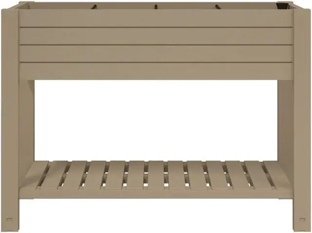 Alt view image 3 of 6 - vidaXL Raised Garden Bed Outdoor Patio Planter Box Light Brown Polypropylene