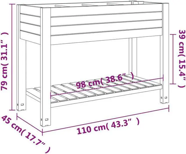Alt view image 4 of 6 - vidaXL Raised Garden Bed Outdoor Patio Planter Box Light Brown Polypropylene