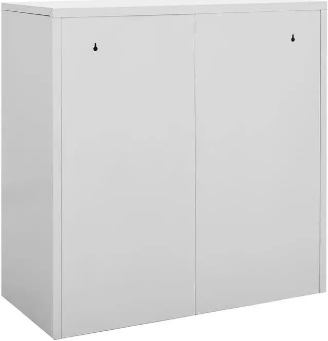 Alt view image 4 of 6 - vidaXL Locker Cabinet Storage Cabinet File Cabinet 2 Pcs Light Gray Steel