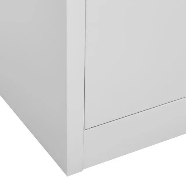 Alt view image 6 of 6 - vidaXL Locker Cabinet Storage Cabinet File Cabinet 2 Pcs Light Gray Steel