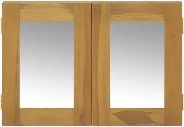 Alt view image 12 of 16 - vidaXL Mirror Cabinet 23.6"x3.9"x15.7" Solid Wood Teak