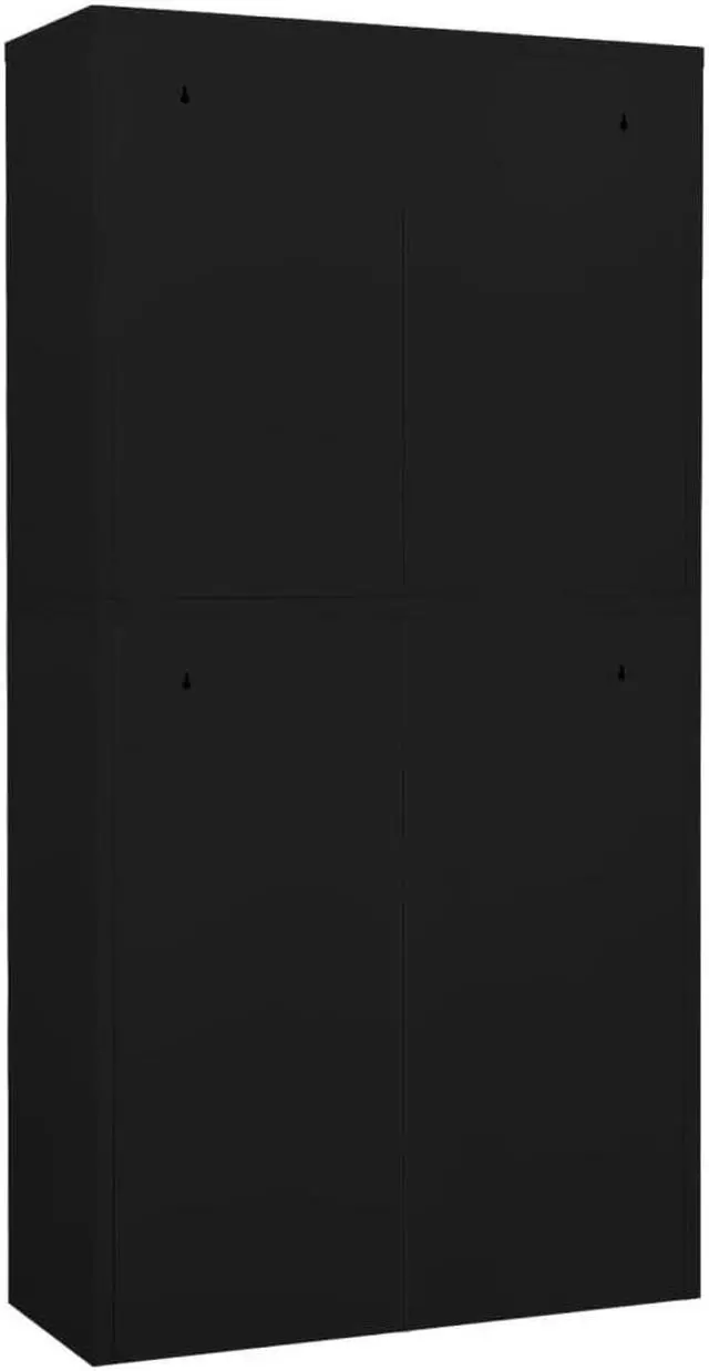 Alt view image 4 of 6 - vidaXL Office Cabinet Storage Cabinet Home Office Display Cabinet Black Steel