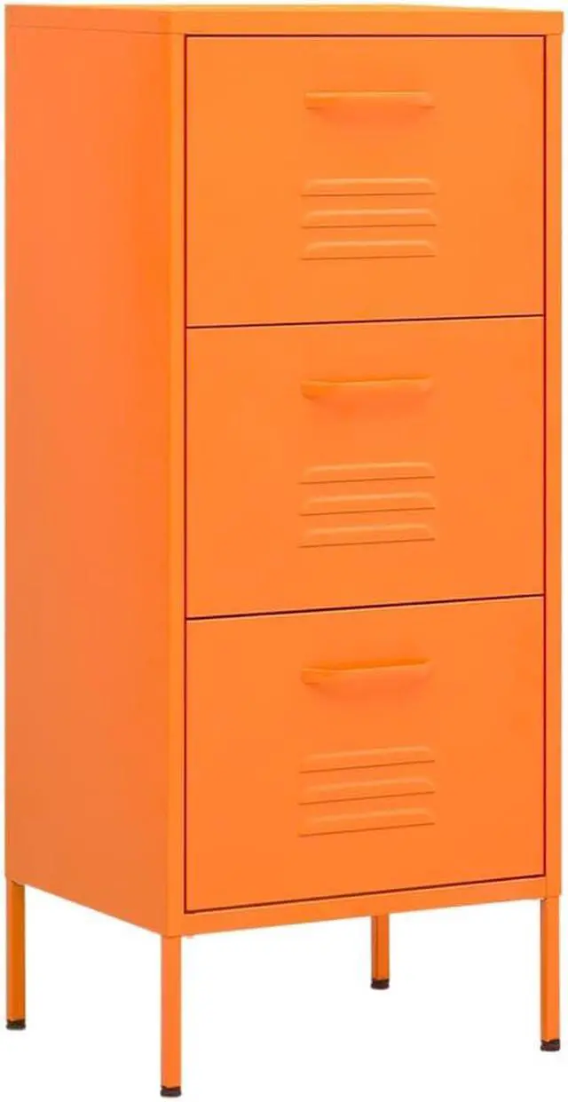 Alt view image 13 of 18 - vidaXL Storage Cabinet Orange 16.7"x13.8"x40" Steel