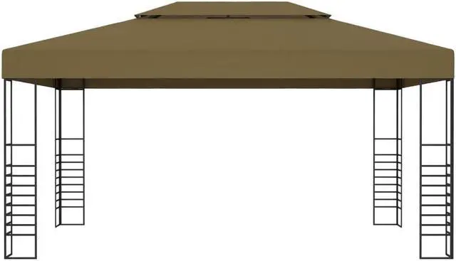 Alt view image 7 of 7 - vidaXL Gazebo Pavilion Canopy Tent with Double Roof for Garden Taupe 0.6 oz/ftÂ²