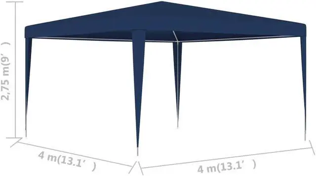 Alt view image 15 of 15 - vidaXL Party Tent Outdoor Canopy Tent Patio Gazebo Marquee Beach Shelter Blue