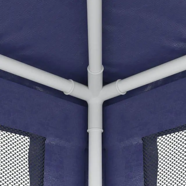 Alt view image 5 of 6 - vidaXL Gazebo Party Tent Canopy Shelter with 4 Mesh Sidewalls Blue 8.2'x8.2'HDPE