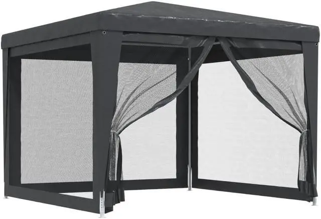 Alt view image 2 of 6 - vidaXL Gazebo Outdoor Party Tent with 4 Mesh Sidewalls Anthracite 9.8'x9.8'HDPE