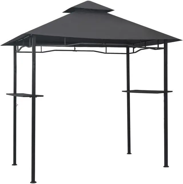 Alt view image 12 of 16 - vidaXL BBQ Gazebo 7.9'x4.9'x8.4' Anthracite Steel