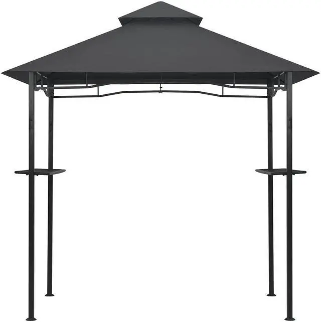 Alt view image 13 of 16 - vidaXL BBQ Gazebo 7.9'x4.9'x8.4' Anthracite Steel