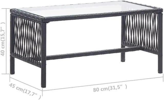 Alt view image 10 of 13 - vidaXL 4 Piece Garden Lounge Set with Cushion Poly Rattan Black