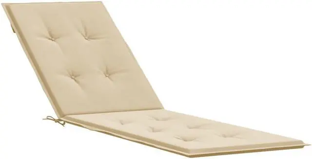 Alt view image 2 of 7 - vidaXL Chair Cushion Outdoor Water Repellent Deck Chair Cushion Pad Beige