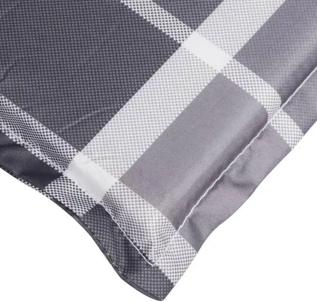 Alt view image 5 of 6 - vidaXL Patio Cushion Sun Lounger Chair Cushion Gray Check Pattern Oxford Fabric