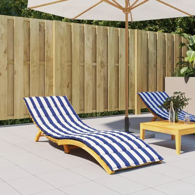 Main image of vidaXL Patio Cushion Sun Lounger Chair Cushion Blue&White Stripe Oxford Fabric
