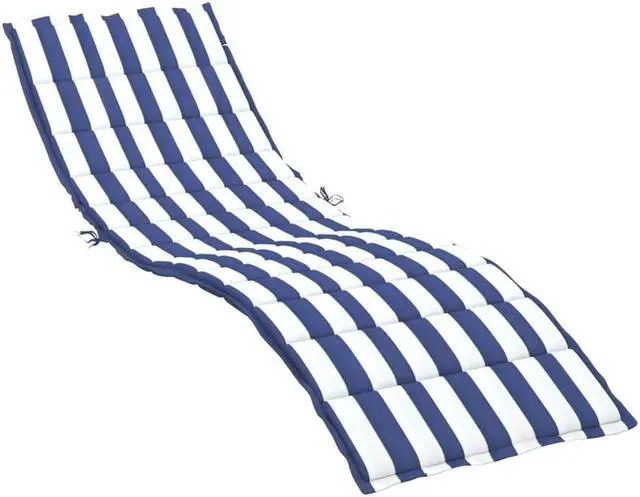 Alt view image 2 of 6 - vidaXL Patio Cushion Sun Lounger Chair Cushion Blue&White Stripe Oxford Fabric
