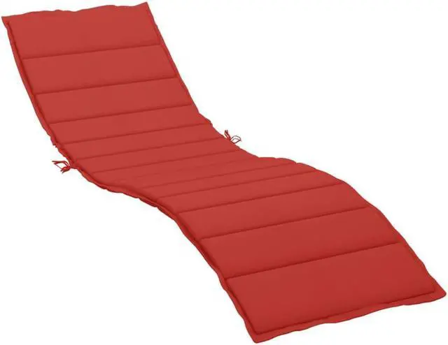 Alt view image 12 of 16 - vidaXL Sun Lounger Cushion Red 78.7"x23.6"x1.2" Fabric