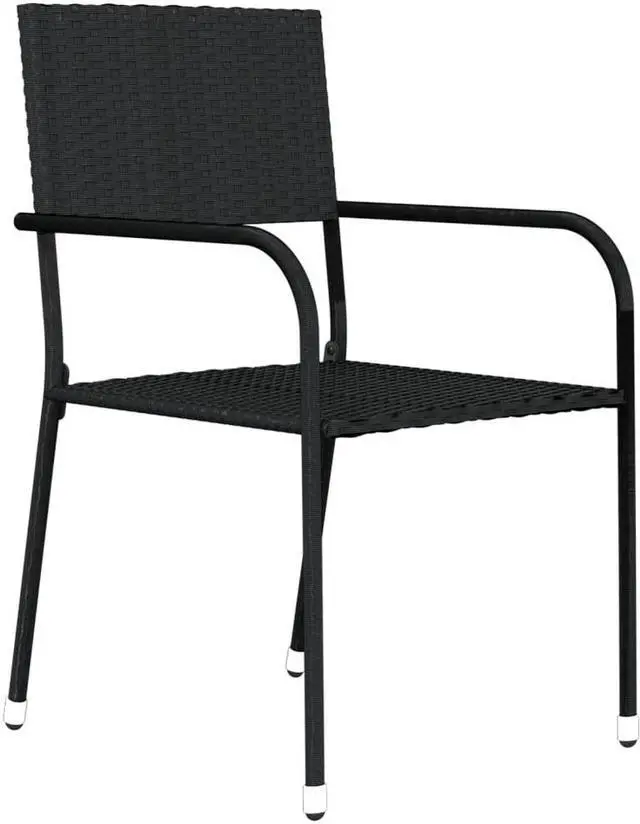 Alt view image 3 of 6 - vidaXL Patio Dining Set 5 Piece Black Garden Outdoor Table and Chair Furniture