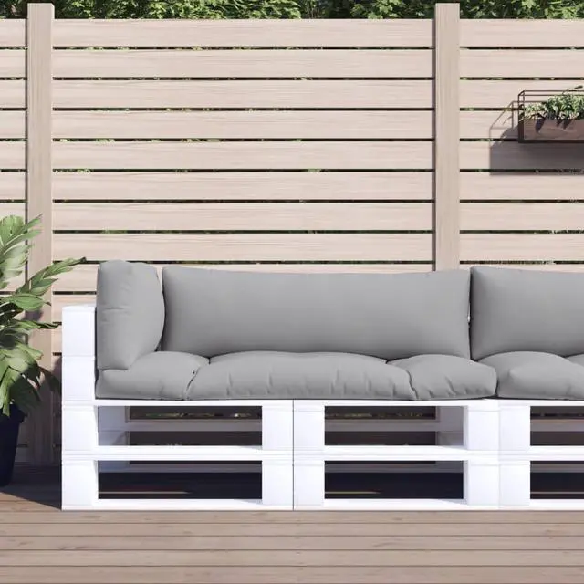 Alt view image 5 of 12 - vidaXL Chair Cushion 3 Pcs Outdoor Pallet Seat Cushion Sofa Pad Gray Fabric