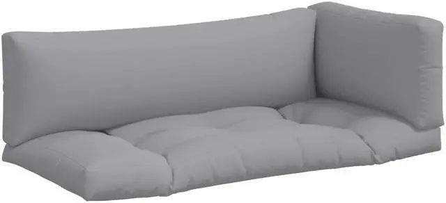 Alt view image 6 of 12 - vidaXL Chair Cushion 3 Pcs Outdoor Pallet Seat Cushion Sofa Pad Gray Fabric