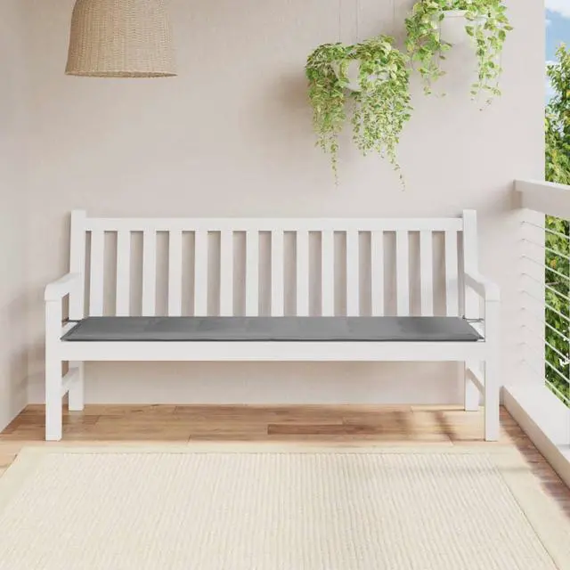 Alt view image 11 of 12 - vidaXL Bench Cushion Water Repellent Garden Seat Cushion Gray Oxford Fabric